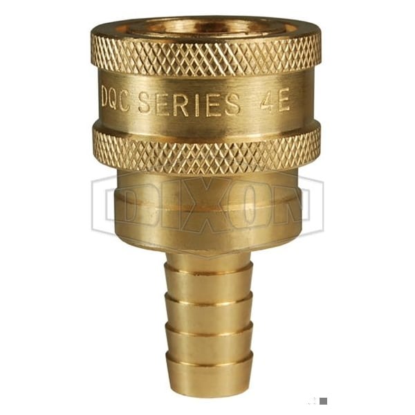 E Series Straight Through Interchange Hose Coupling, 1/2 in Nominal, Hose Barb, Brass, Domestic